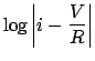 $\displaystyle \log \left\vert {i - \frac{V}{R}} \right\vert$